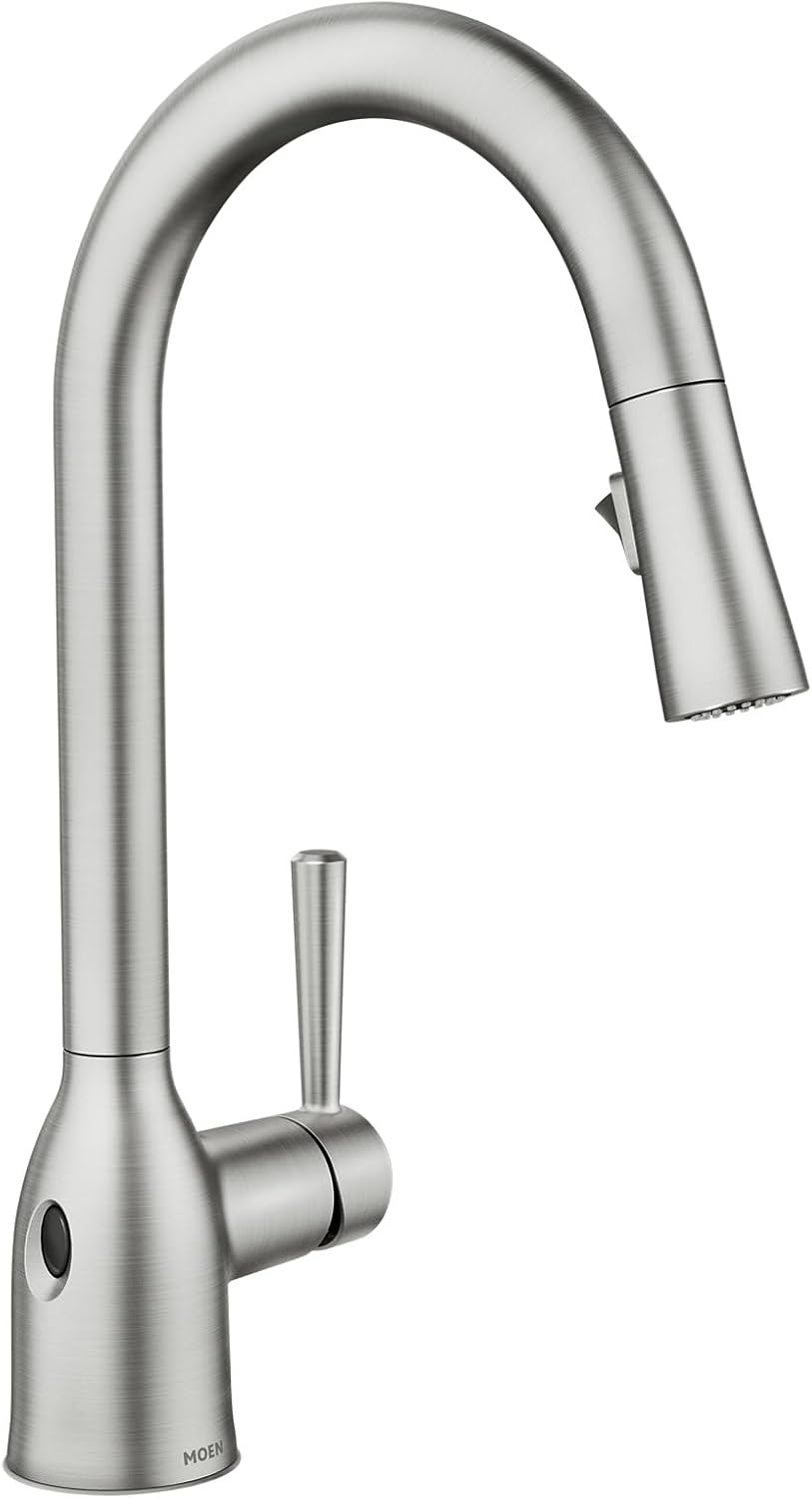 Moen Adler Spot Resist Stainless One-Handle High Arc Pulldown Kitchen Faucet with Power Clean, 87233SRS