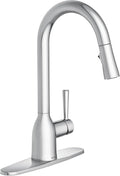 Moen Adler Spot Resist Stainless One-Handle High Arc Pulldown Kitchen Faucet with Power Clean, 87233SRS