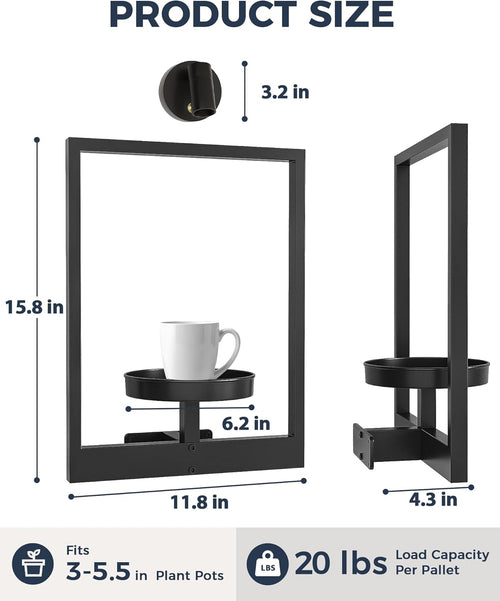 Bamworld Hanging Planters for Indoor Plants Wall Decor Living Room Plant Stand Indoor Wall Planters Plant Hanger Window Plant Shelves 3-Packs with Lights