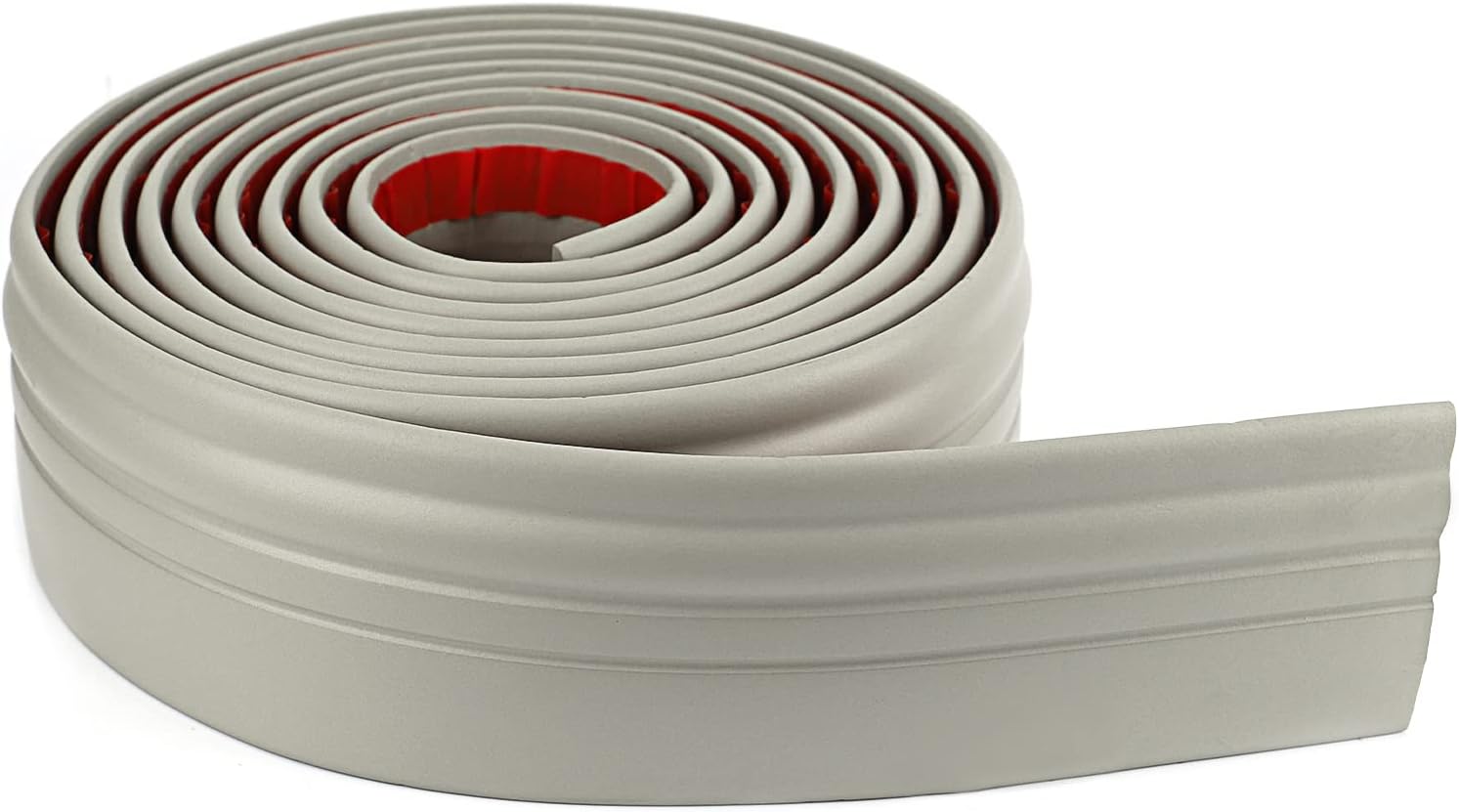 COUKIU Flexible Baseboard Molding Trim, Peel and Stick Rubber Wall Base Moulding Trim, 4 Inch x 16.4 Feet Self-Adhesive Vinyl Wall Base Cove Base (Creamy White)