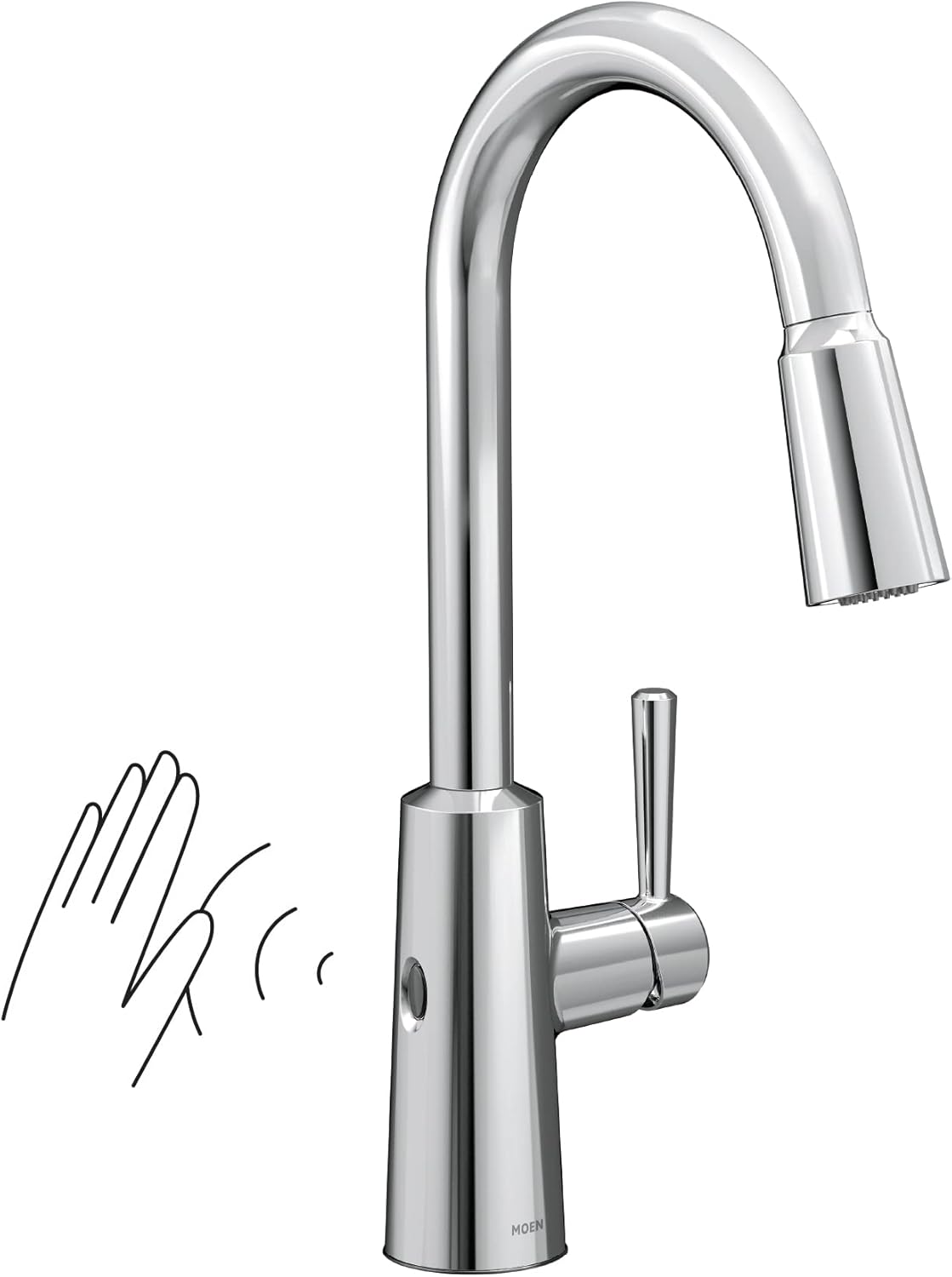 Moen Riley Spot Resist Stainless One-Handle Modern Pulldown Kitchen Faucet Featuring Power Clean and Reflex Docking System for the Spray Head, 7402SRS