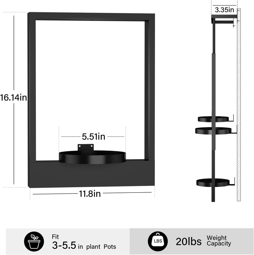 DEMEGA Wall Planters for Indoor Plants Wall Plant Holder Frame Plant Wall Hanger Window Plant Hanger for Livingroom Entryway (2)