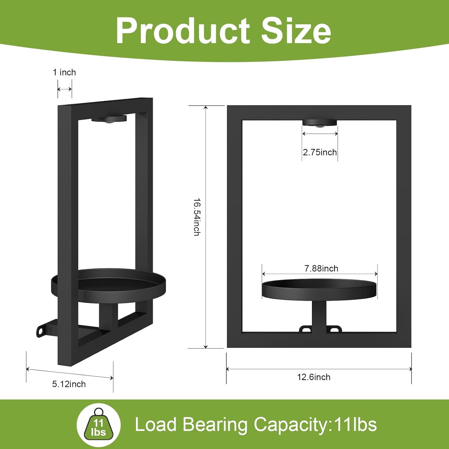 BAOYOUNI 2 Pack Picture Frame Wall Plant Holder with 15 Color Lighst,Metal Window Plant Shelf，Modern Floating Plant Stand for Indoor Outdoor Patio Balcony Garden Living Room Bedroom
