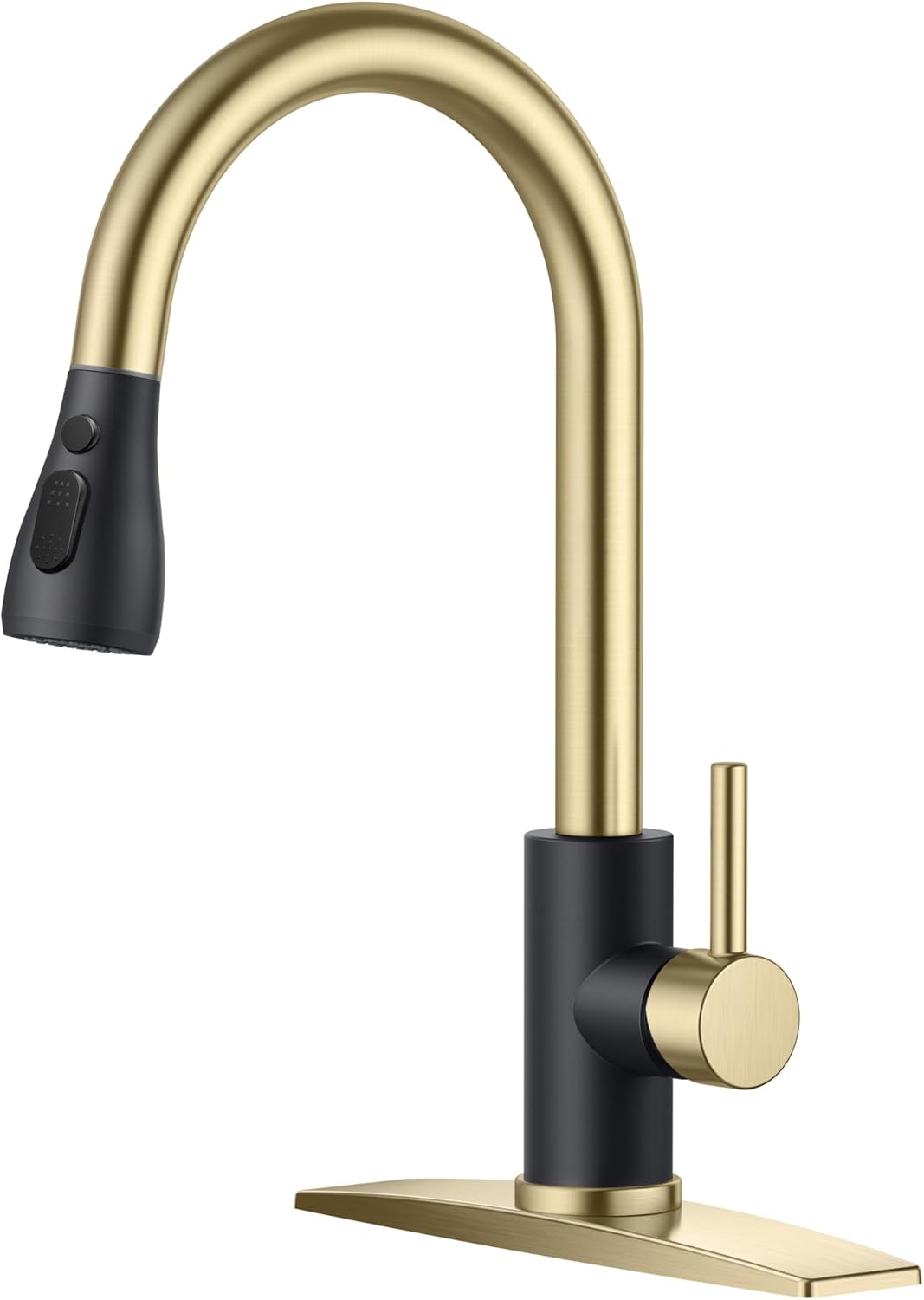 FORIOUS Kitchen Faucets with Pull Down Sprayer, Brushed Nickel, High Arc Single Handle Classic Stainless Steel Sink Faucet 1 or 3 Hole, Suitable for Farmhouse Camper Laundry Rv Bar