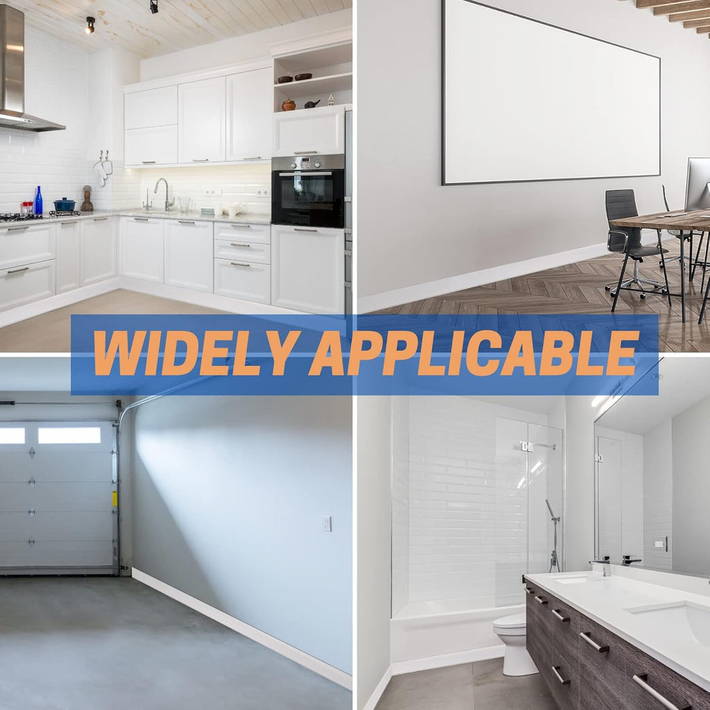 COUKIU Flexible Baseboard Molding Trim, 4 Inch x 20 Feet Self-Adhesive Vinyl Wall Base Cove Base, Peel and Stick Rubber Wall Base Moulding Trim(S100, White)