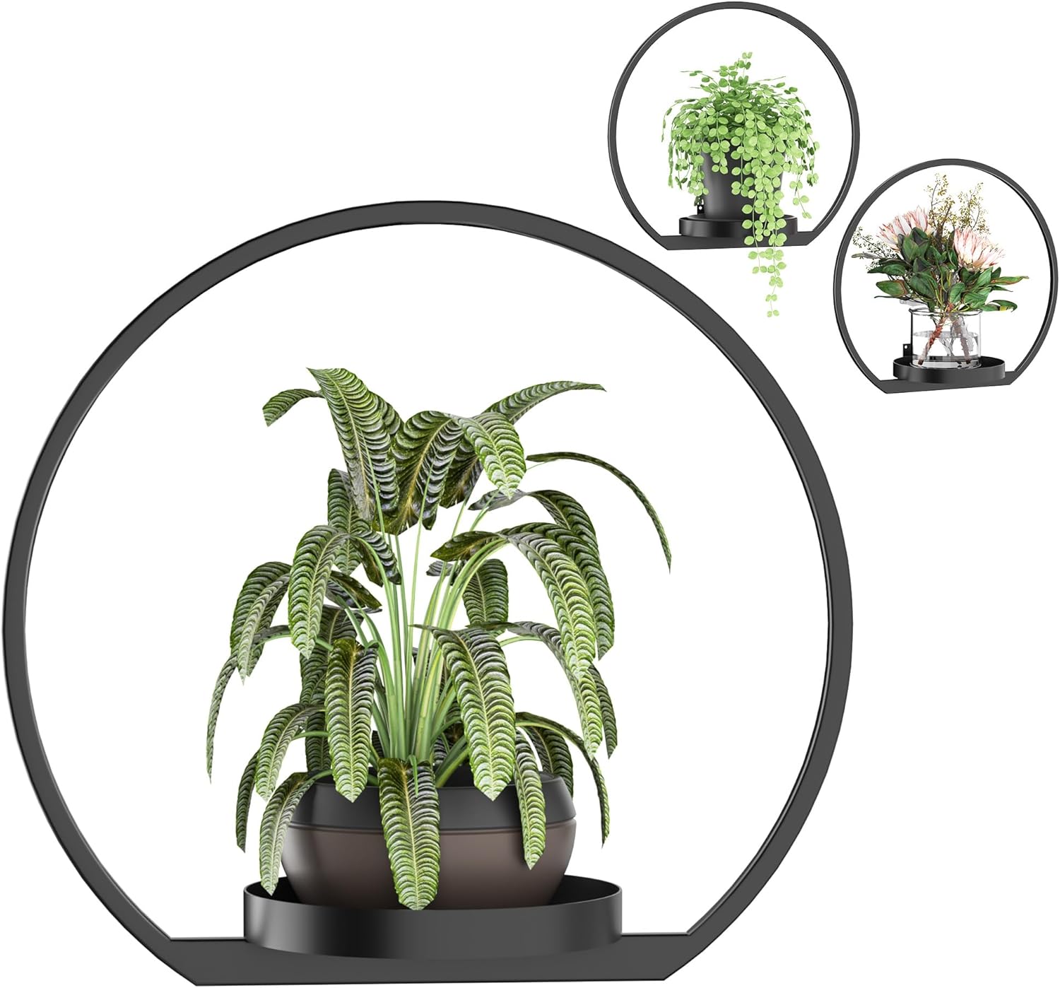 Wall Planters for Indoor Plants 7 Pack, Plant Frames Wall Decor Living Room Plant Stand Hanging Wall Plants Holder to Hold Large Pots Wall Plant Hanger Window Plant Shelves for Outdoor Entryway