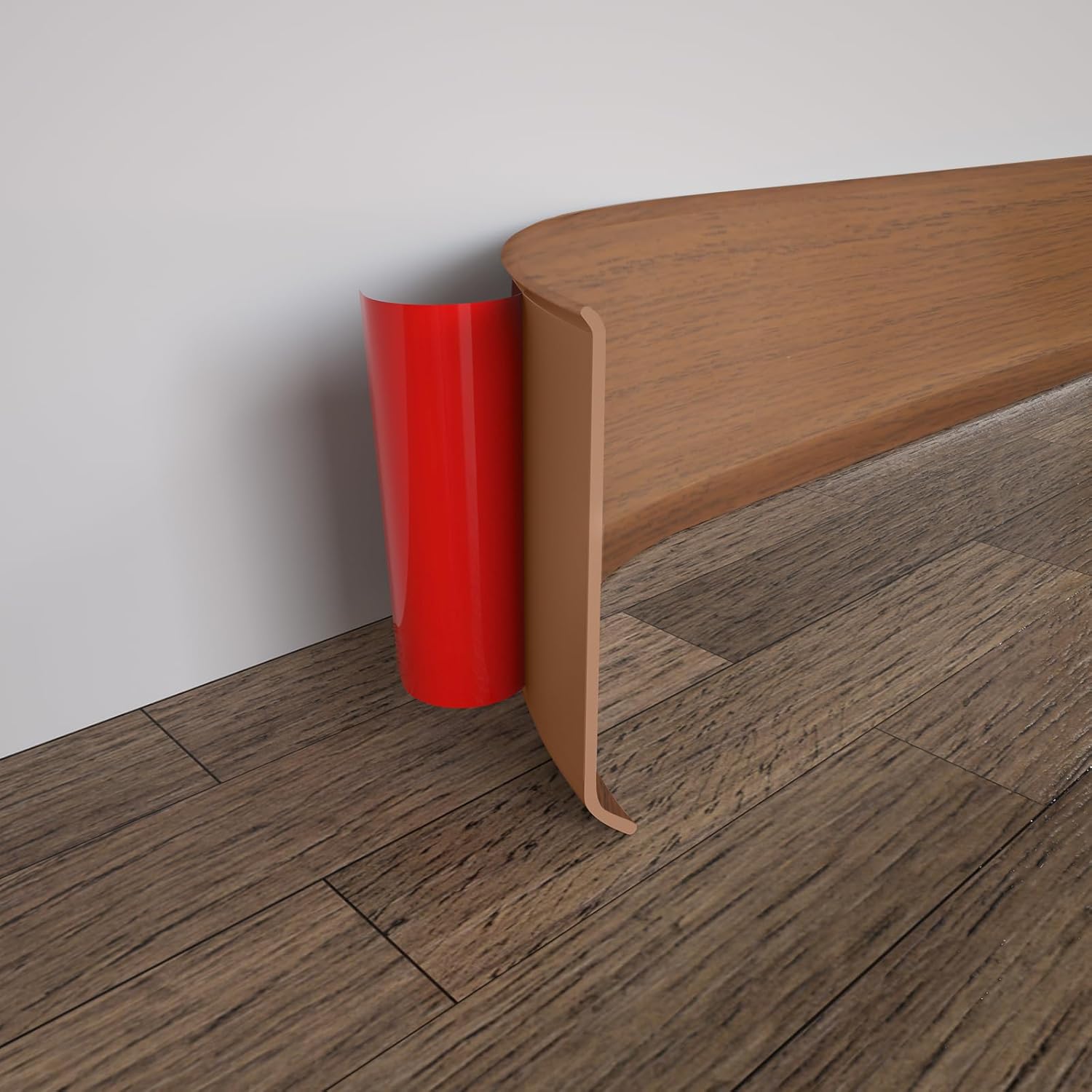 COUKIU Flexible Baseboard Molding Trim, 4 Inch x 20 Feet Self-Adhesive Vinyl Wall Base Cove Base, Peel and Stick Rubber Wall Base Moulding Trim(S100, White)