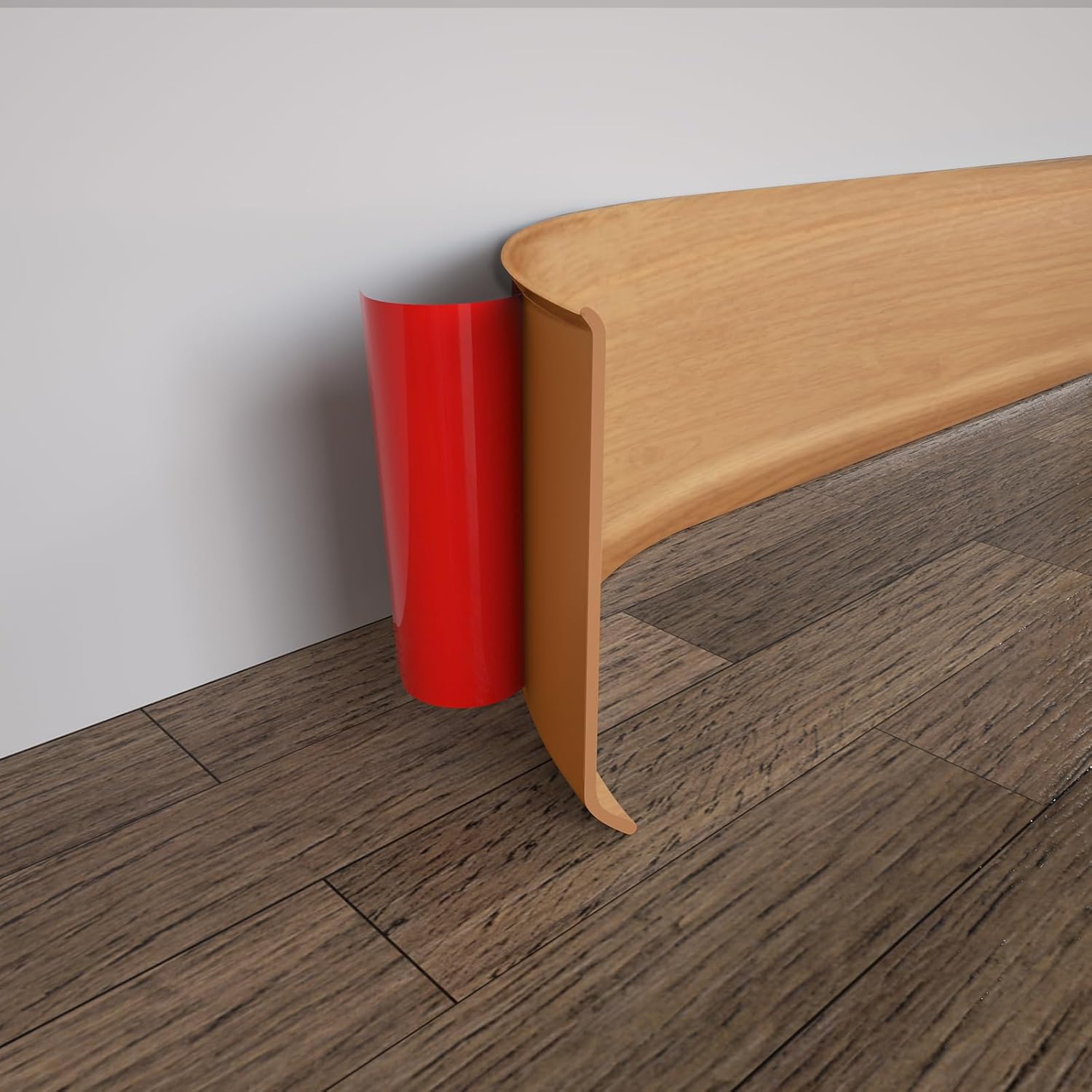 COUKIU Flexible Baseboard Molding Trim, 4 Inch x 20 Feet Self-Adhesive Vinyl Wall Base Cove Base, Peel and Stick Rubber Wall Base Moulding Trim(S100, White)