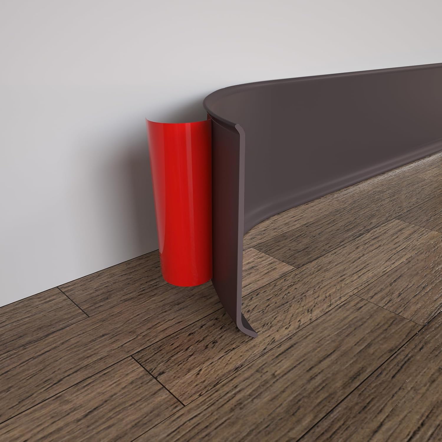 COUKIU Flexible Baseboard Molding Trim, 4 Inch x 20 Feet Self-Adhesive Vinyl Wall Base Cove Base, Peel and Stick Rubber Wall Base Moulding Trim(S100, White)