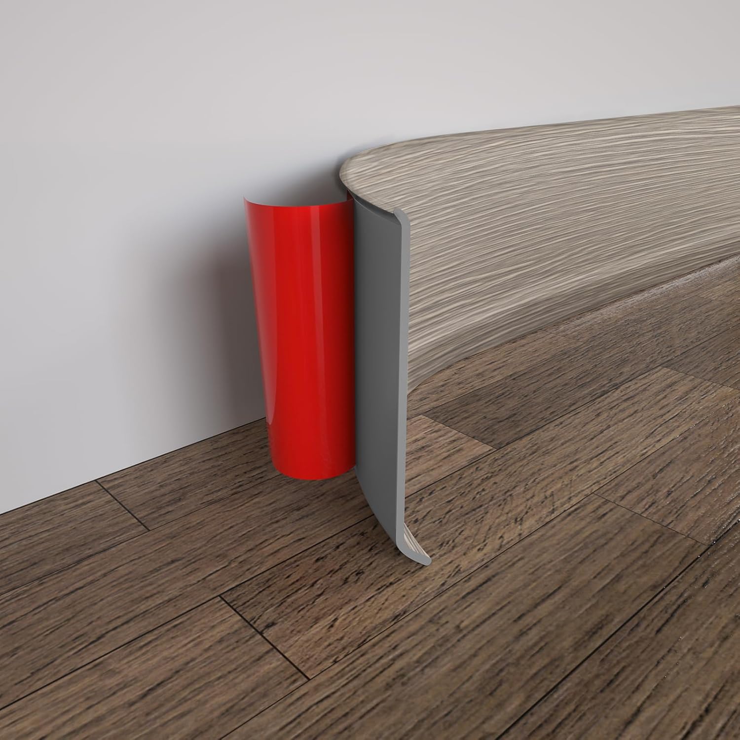 COUKIU Flexible Baseboard Molding Trim, 4 Inch x 20 Feet Self-Adhesive Vinyl Wall Base Cove Base, Peel and Stick Rubber Wall Base Moulding Trim(S100, White)