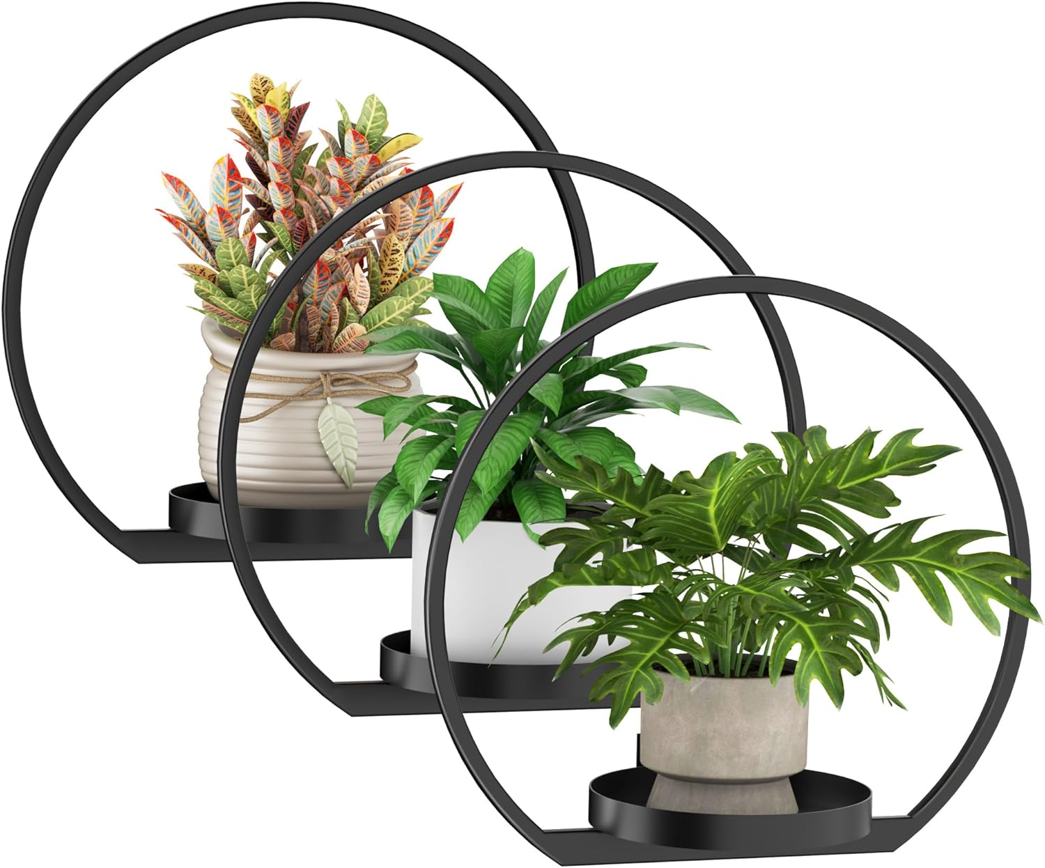 Wall Planters for Indoor Plants 7 Pack, Plant Frames Wall Decor Living Room Plant Stand Hanging Wall Plants Holder to Hold Large Pots Wall Plant Hanger Window Plant Shelves for Outdoor Entryway