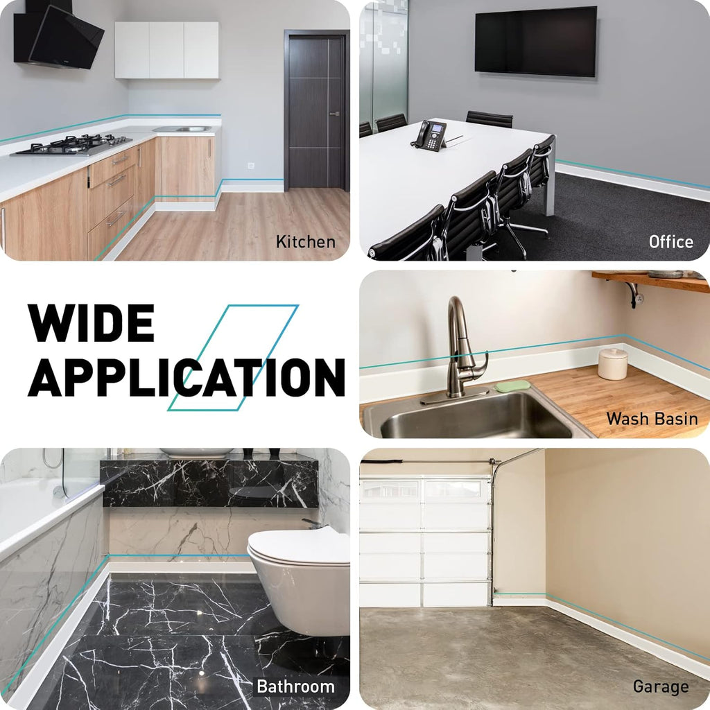 FCSOTSPS Baseboard Trim, 4 Inch(W) x 40 Feet(L) Flexible Baseboard Molding Trim,Self Adhesive Vinyl Baseboard Cove Base,Peel and Stick Wall Base Boards with 1 PCS Utility Knife,White