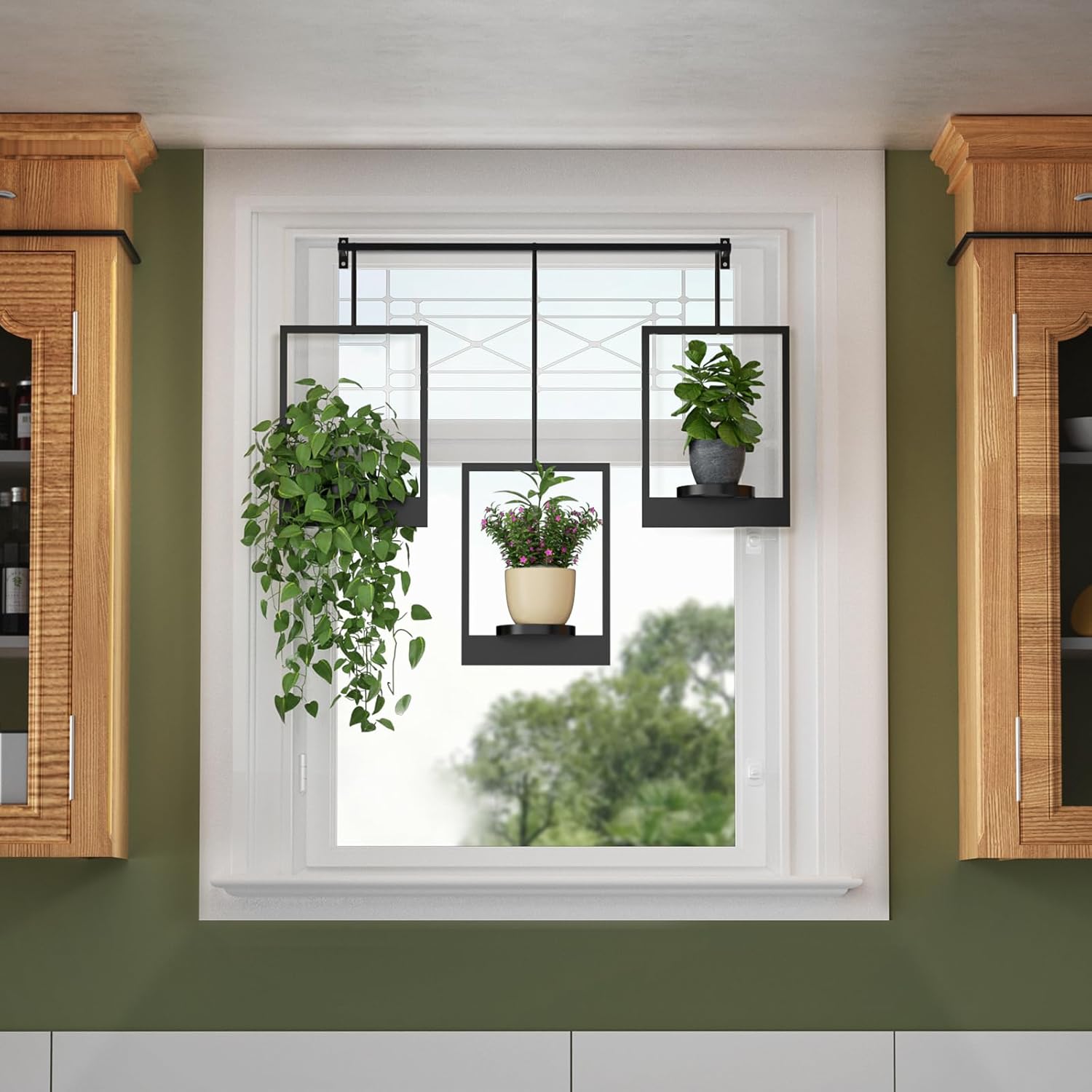 DEMEGA Wall Planters for Indoor Plants Wall Plant Holder Frame Plant Wall Hanger Window Plant Hanger for Livingroom Entryway (2)