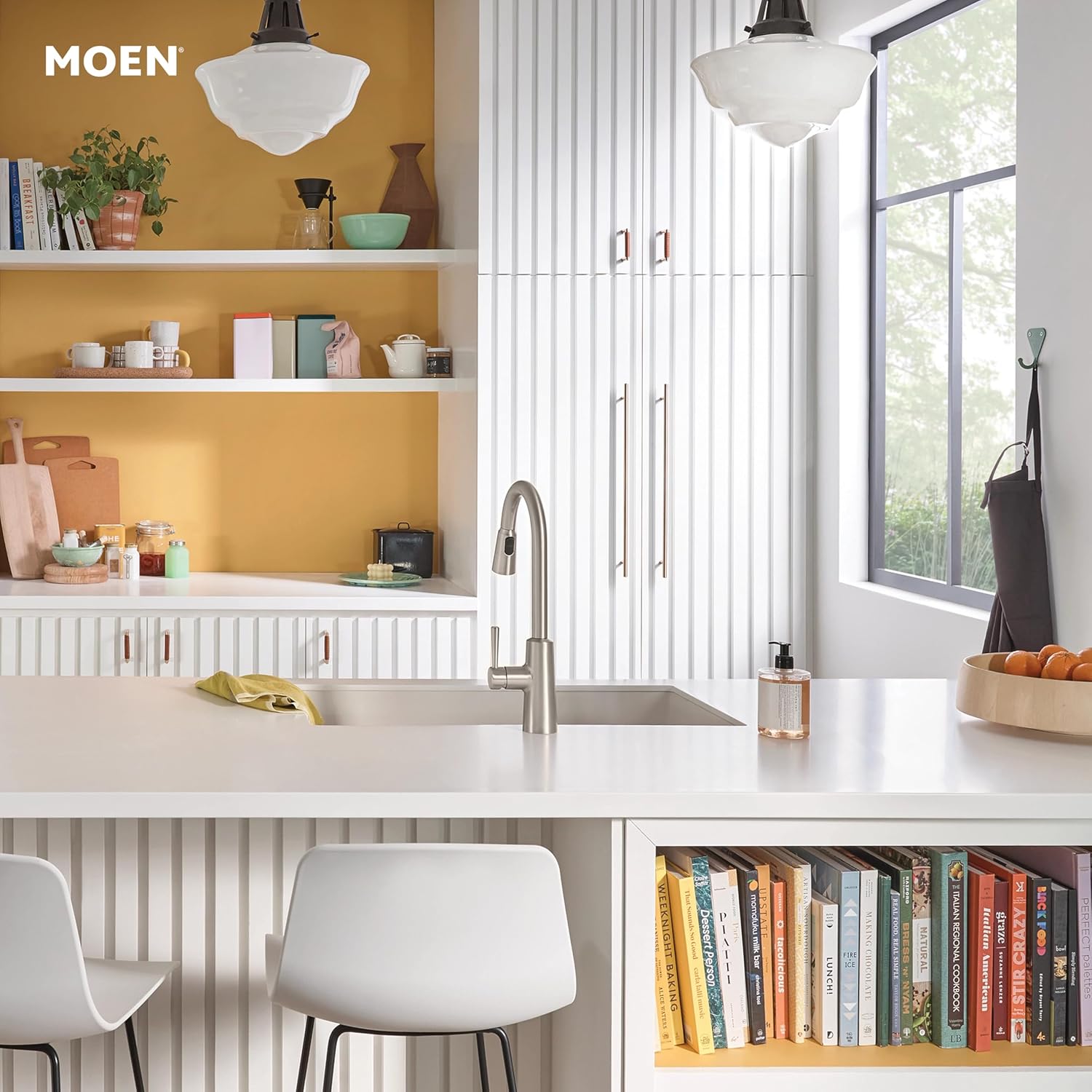 Moen Riley Spot Resist Stainless One-Handle Modern Pulldown Kitchen Faucet Featuring Power Clean and Reflex Docking System for the Spray Head, 7402SRS