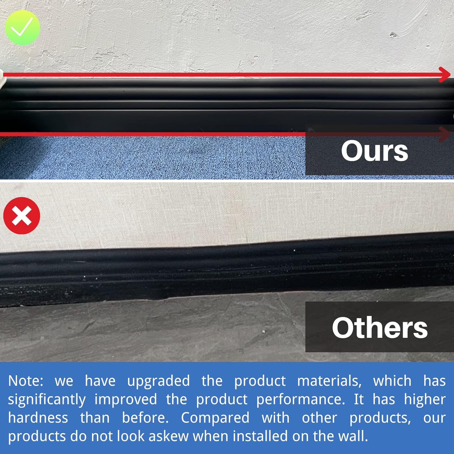 COUKIU Flexible Baseboard Molding Trim, Peel and Stick Rubber Wall Base Moulding Trim, 4 Inch x 16.4 Feet Self-Adhesive Vinyl Wall Base Cove Base (Creamy White)